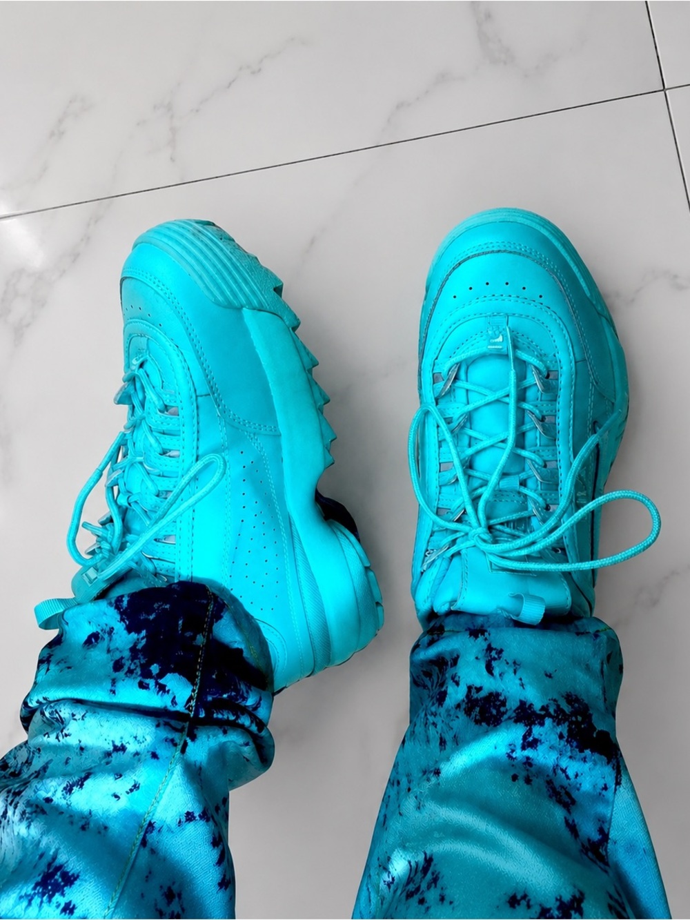 Fila Disruptors 2 leather sneakers, Aruba blue